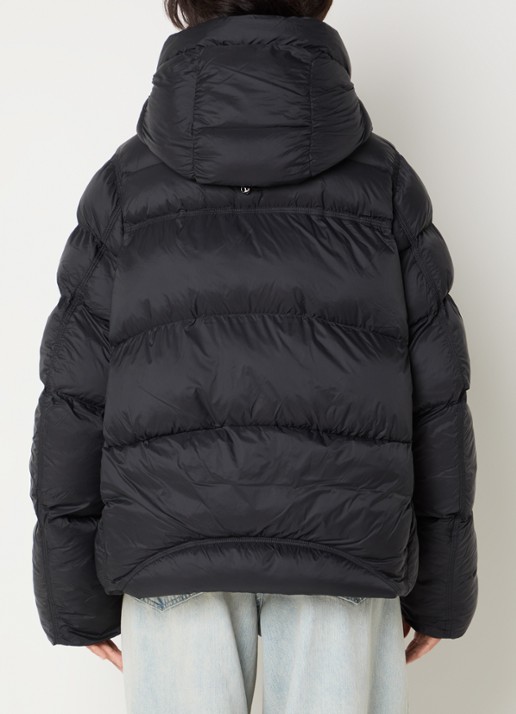 Airforce Kaia puffer jack met capuchon en logo - achterkant zwart
