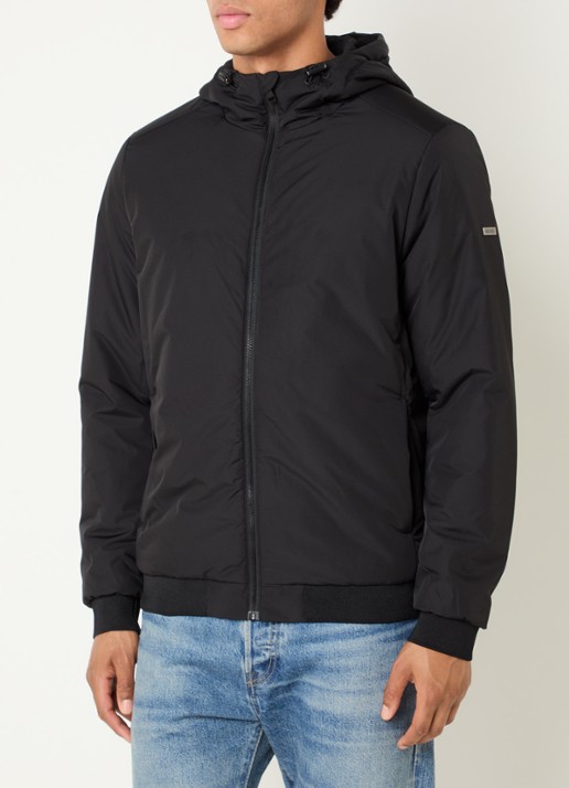 Airforce Larry gewatteerd bomberjack met capuchon en waterafstotende coating