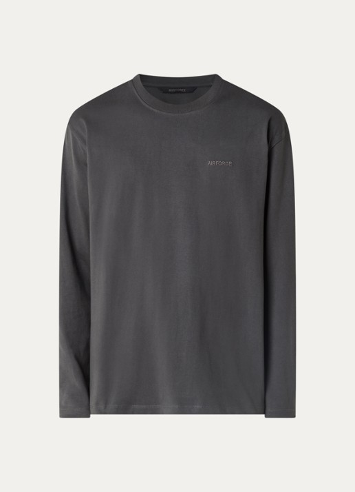 Airforce Longsleeve met logo - voorkant antraciet