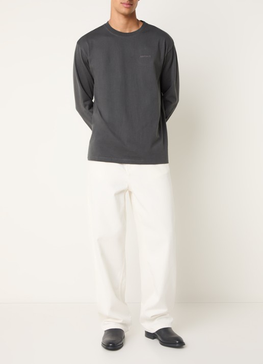Airforce Longsleeve met logo - voorkant 2 antraciet