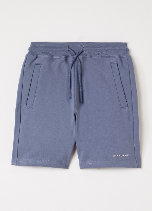 Airforce Loose fit korte joggingbroek - voorkant 3 staalblauw