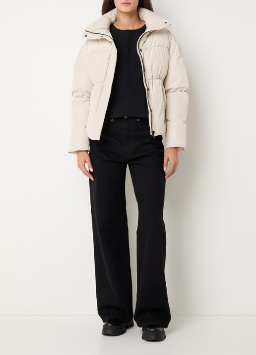 Airforce Maya puffer jack met afneembare capuchon en waterafstotende coating - voorkant 4 ivoor