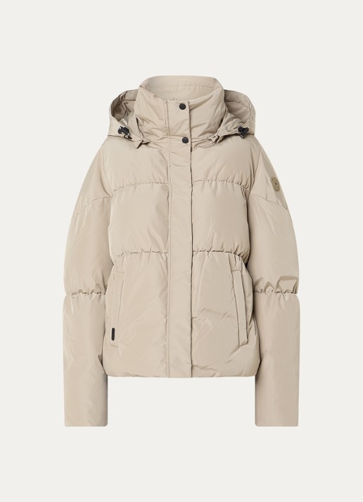 Airforce Maya puffer jack met steekzakken - voorkant creme