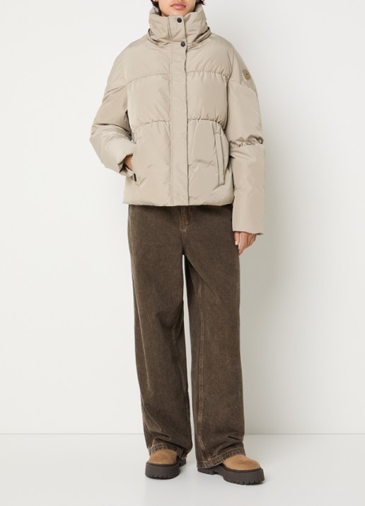 Airforce Maya puffer jack met steekzakken - voorkant 2 creme