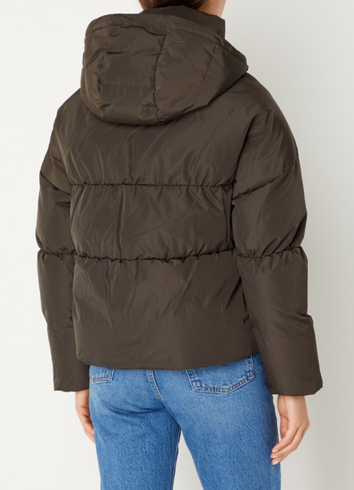 Airforce Maya puffer jack met steekzakken - achterkant donkerbruin