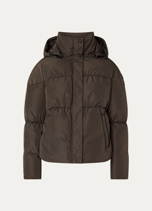 Airforce Maya puffer jack met steekzakken - voorkant 3 donkerbruin