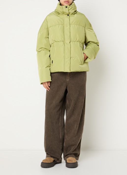 Airforce Maya puffer jack met steekzakken - voorkant 4 felgroen