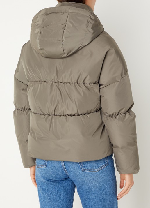 Airforce Maya puffer jack met steekzakken - achterkant 3 olijfgroen