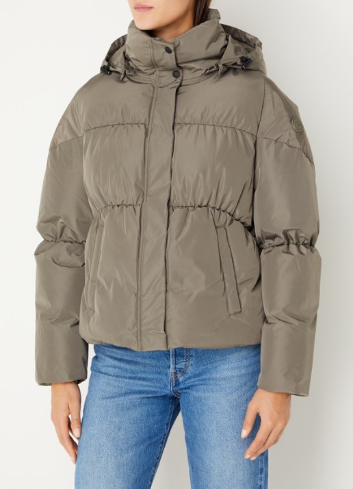 Airforce Maya puffer jack met steekzakken - detail 4 olijfgroen