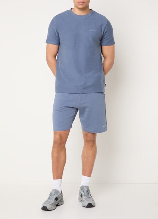 Airforce Milo T-shirt met logoborduring - voorkant 3 staalblauw