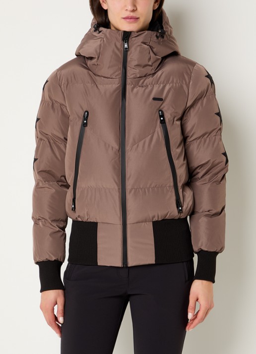 Airforce Nashoba ski-jas met capuchon en waterafstotende coating - detail 2 lichtbruin