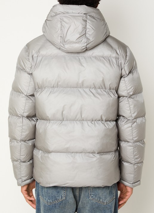 Airforce Puffer jack met capuchon en ritszakken - achterkant lichtgrijs