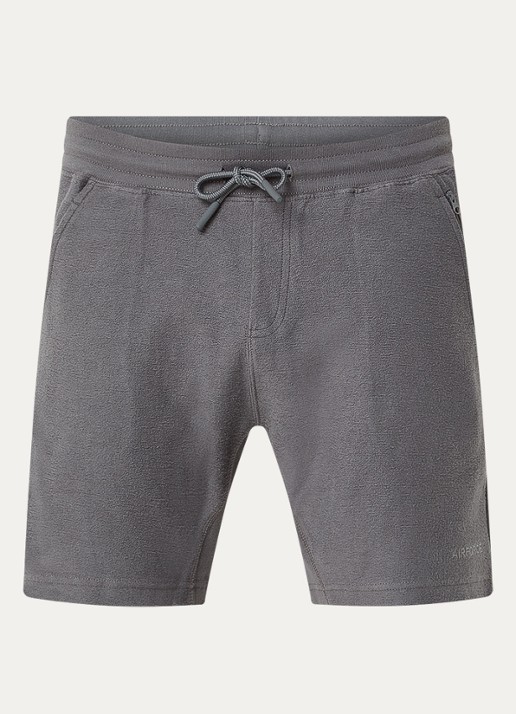 Airforce Regular fit korte joggingbroek van  katoen - voorkant grijs