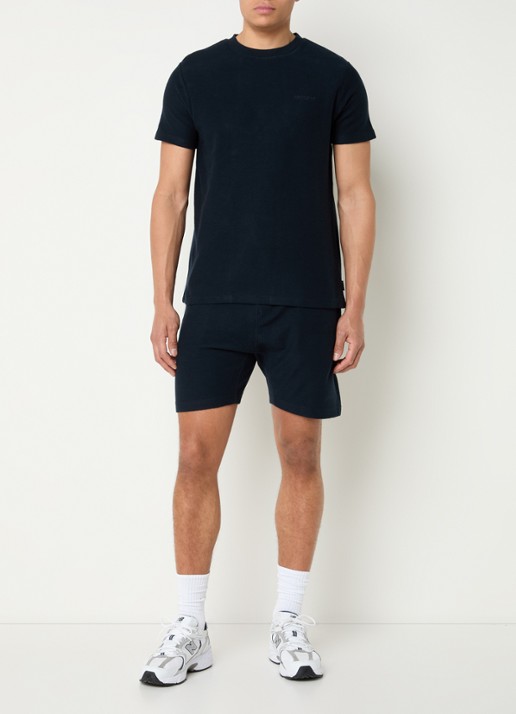 Airforce Regular fit korte joggingbroek van  katoen - voorkant 2 donkerblauw