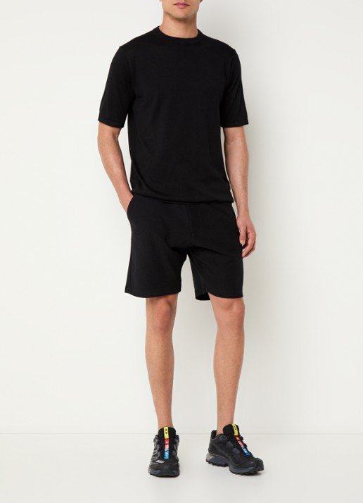 Airforce Regular fit korte joggingsbroek van  katoen - voorkant 3 zwart