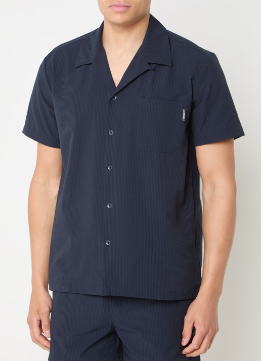 Airforce Regular fit overhemd met streepprint en borstzak - detail 4 donkerblauw