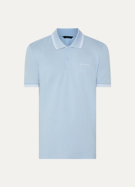 Airforce Regular fit polo met logoprint - voorkant blauwgrijs