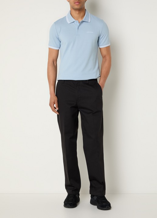 Airforce Regular fit polo met logoprint - voorkant 2 blauwgrijs