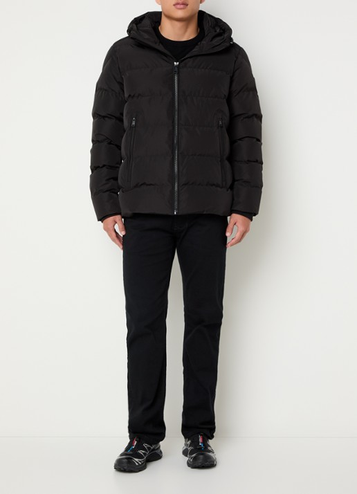 Airforce Robin puffer jack met capuchon - voorkant 2 zwart