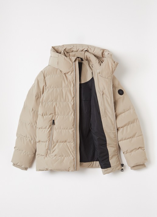 Airforce Robin puffer jack met capuchon - voorkant 2 beige