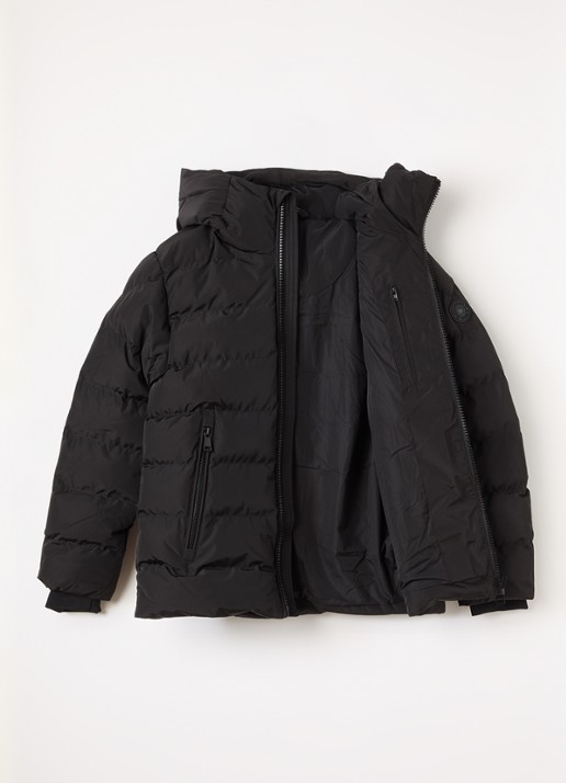 Airforce Robin puffer jack met ritszakken - voorkant 3 zwart