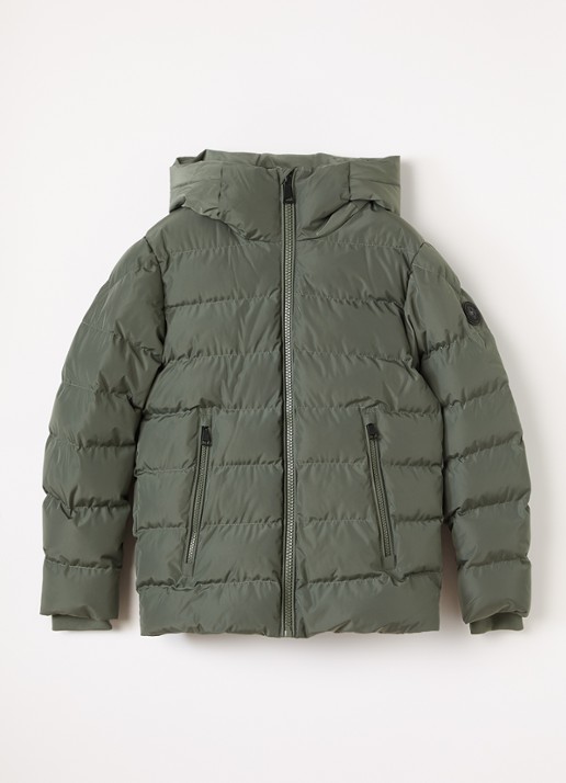Airforce Robin puffer jack met ritszakken - voorkant 2 olijfgroen