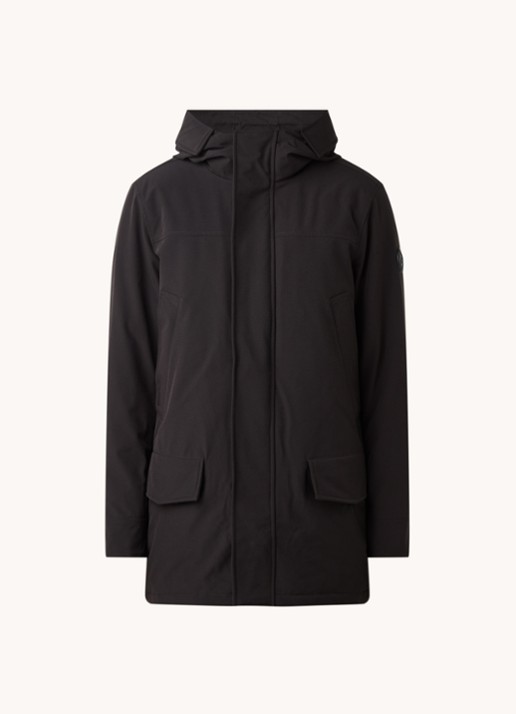 Airforce Snow gewatteerde parka met capuchon - voorkant zwart