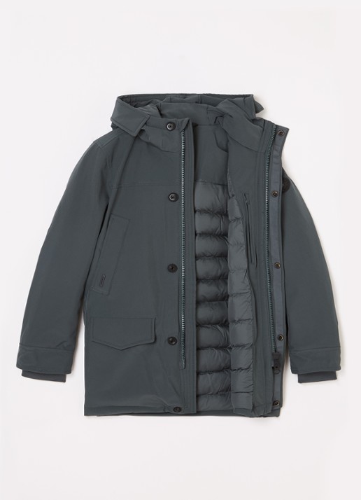 Airforce Snow gewatteerde parka met capuchon  - voorkant 2 olijfgroen