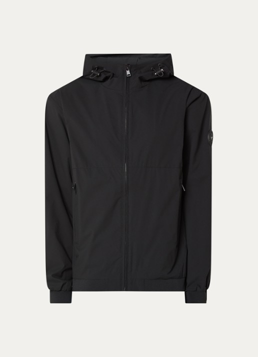 Airforce Softshell jack met capuchon en ritszakken - voorkant 3 zwart