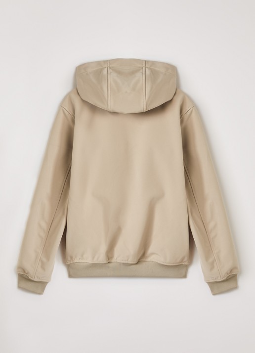 Airforce Softshell jack met ritszakken en capuchon - achterkant 2 beige