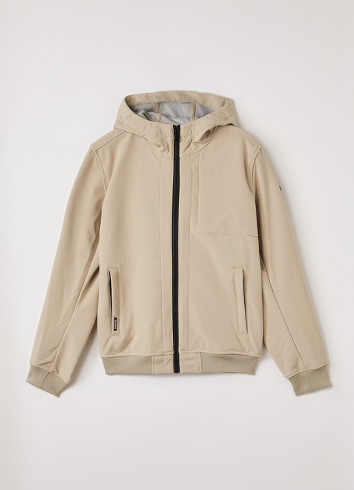 Airforce Softshell jack met ritszakken en capuchon - voorkant 5 beige