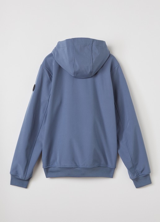 Airforce Softshell jack met ritszakken en capuchon - achterkant 5 staalblauw