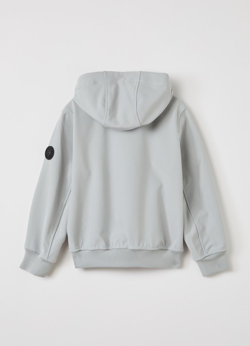 Airforce Softshell jack met ritszakken en capuchon - achterkant 4 lichtgrijs