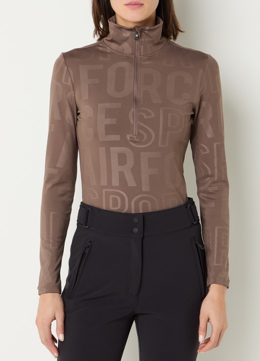 Airforce Squaw Vally skipully met halve rits en print - detail 4 bruin