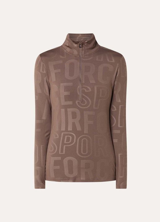 Airforce Squaw Vally skipully met halve rits en print - voorkant 2 bruin