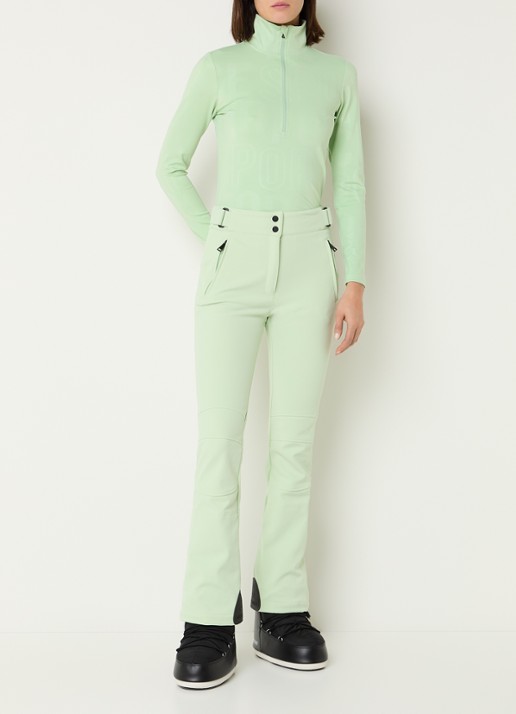 Airforce Squaw Vally skipully met halve rits en print - voorkant 2 lindegroen