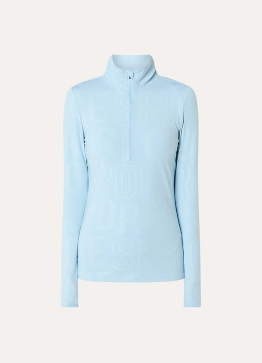 Airforce Squaw Vally skipully met halve rits en print - voorkant 2 lichtblauw