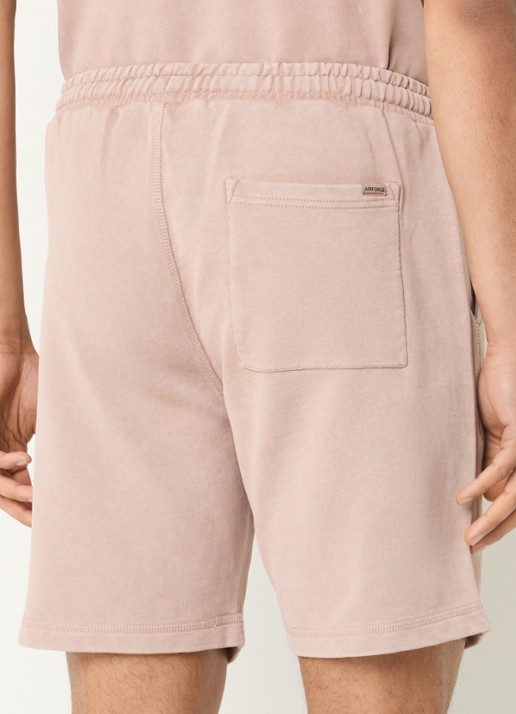 Airforce Straight fit korte broek met steekzakken - achterkant beige