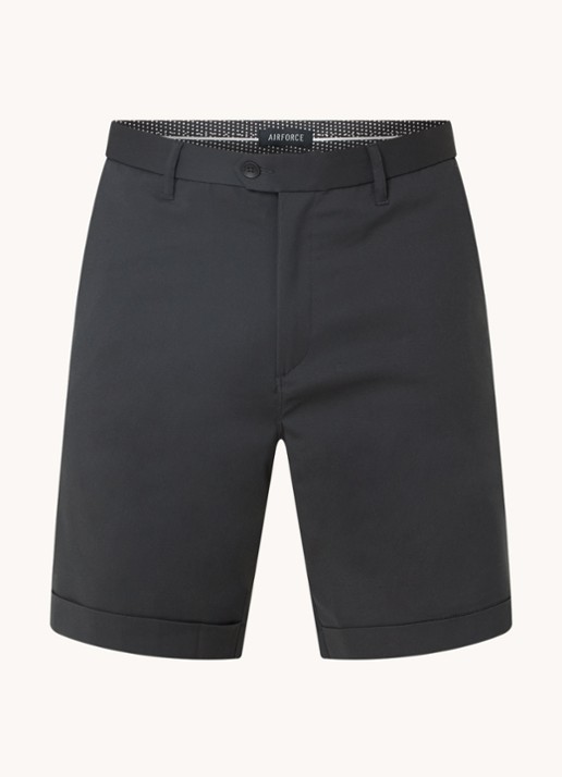 Airforce Straight fit korte chino met steekzakken  - voorkant 3 antraciet