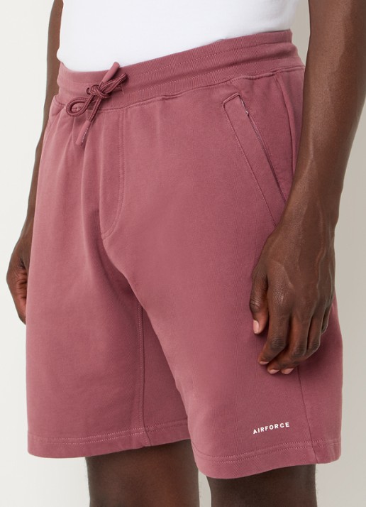 Airforce Straight fit korte joggingbroek met logo - detail 3 steenrood