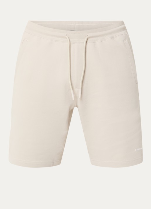 Airforce Straight fit korte joggingbroek met logo - voorkant 3 beige