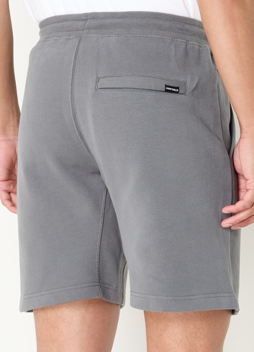 Airforce Straight fit korte joggingbroek van  katoen met logo - achterkant 3 donkergrijs