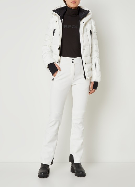 Airforce Sundance Mountain high waist flared skibroek met ritszakken - voorkant 3 wit
