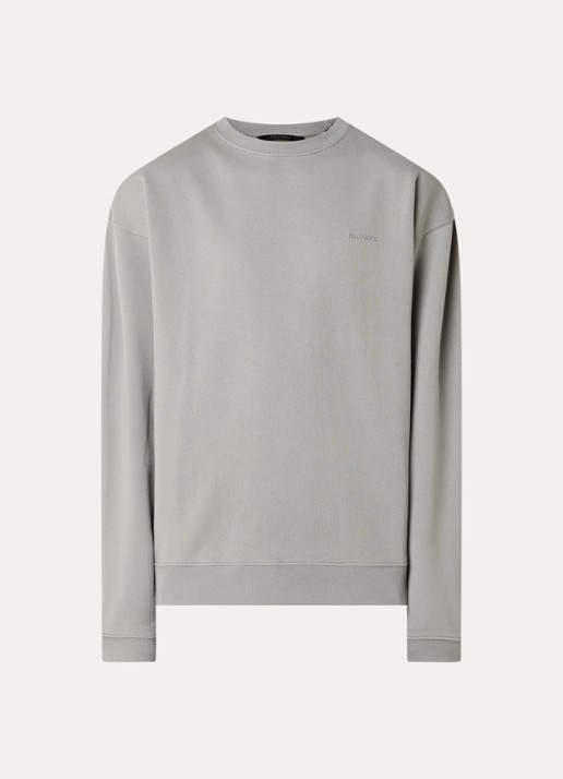 Airforce Sweater met logo- en backprint - voorkant 3 lichtgrijs