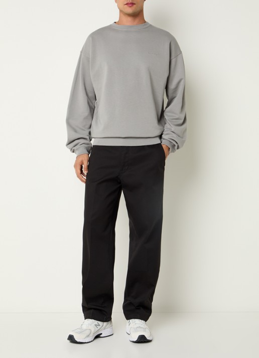 Airforce Sweater met logo- en backprint - voorkant 4 lichtgrijs