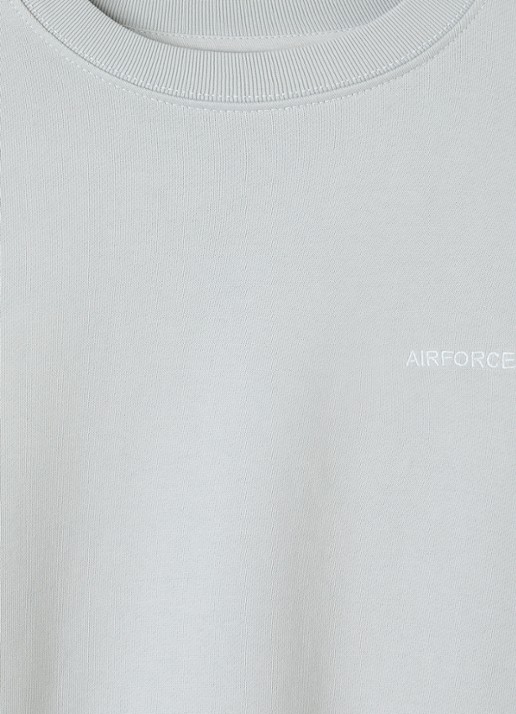 Airforce Sweater met logo- en backprint - detail 3 lichtgrijs