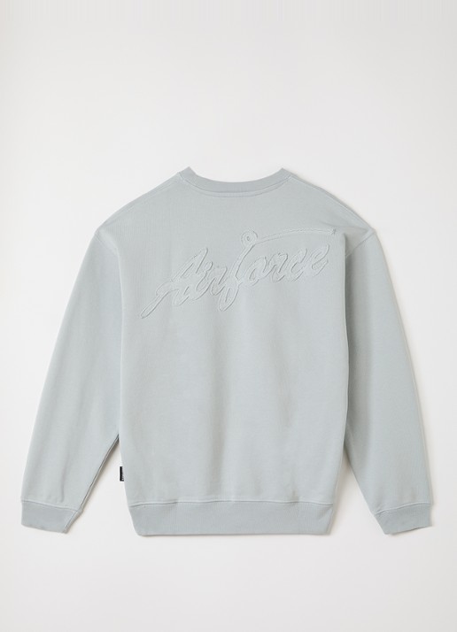 Airforce Sweater met logo- en backprint - voorkant 2 lichtgrijs