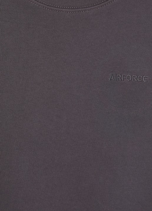Airforce Sweater met logo- en backprint - detail donkergrijs