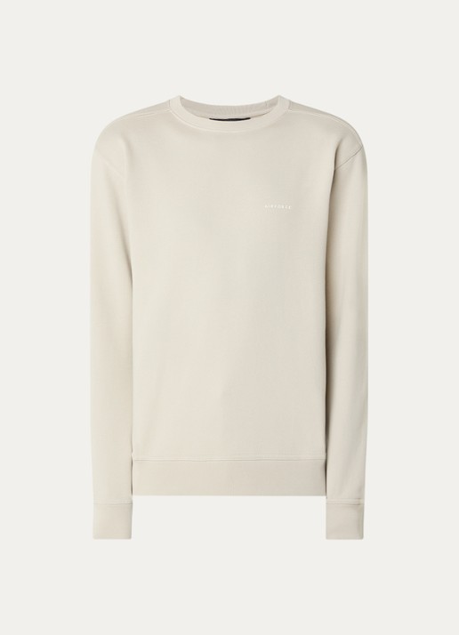 Airforce Sweater met logo - voorkant beige