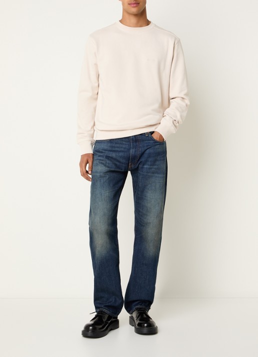 Airforce Sweater met logoborduring en backprint - voorkant 4 creme